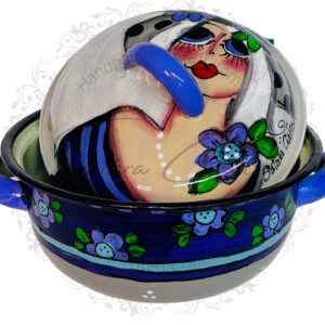 Salad Bowl, Deep Blue, Handpainted