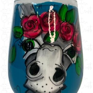 Stemless Wineglass red Flowers