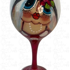 Wineglass Fatlady RedPolka Dot