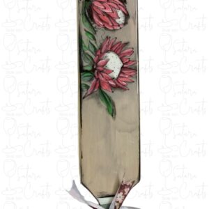 Wooden Bamboo Platter, Glossed Protea