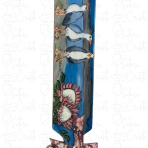Wooden Bamboo Platter, Glossed Seagulls.