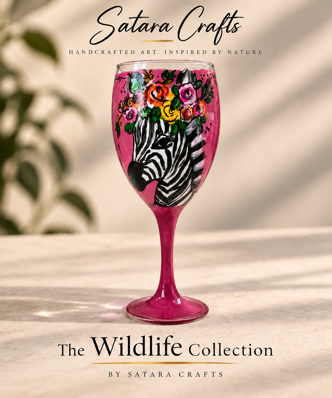 PinkZebraWineGlass